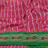 Sanskriti Vintage Pink Pochampally Ikat Sarees Handwoven Pure Silk Sari Sustainable Fabric