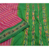 Sanskriti Vintage Pink Pochampally Ikat Sarees Handwoven Pure Silk Sari Sustainable Fabric