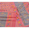Sanskriti Vintage Purple Sambalpuri Ikat Sarees Handwoven Art Silk Sari Sustainable Fabric