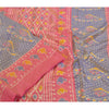 Sanskriti Vintage Purple Sambalpuri Ikat Sarees Handwoven Art Silk Sari Sustainable Fabric