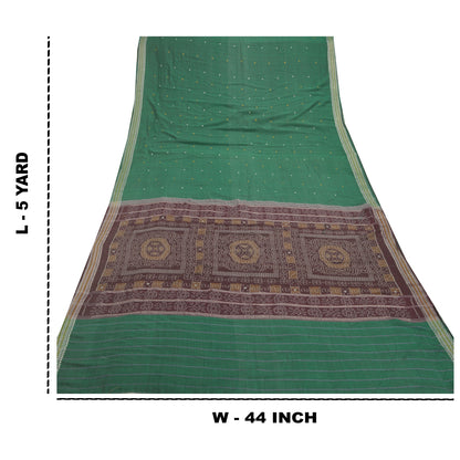 Sanskriti Vintage Rare Sambalpuri Ikat Sarees Handwoven Pure Cotton Sari Sustainable Fabric