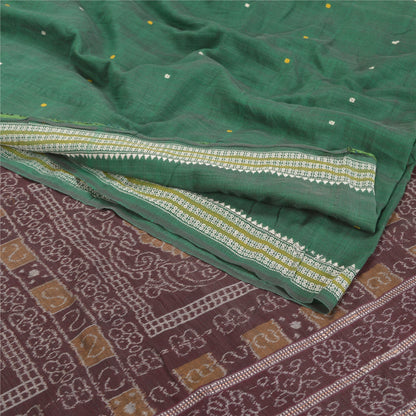 Sanskriti Vintage Rare Sambalpuri Ikat Sarees Handwoven Pure Cotton Sari Sustainable Fabric