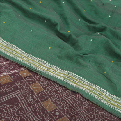 Sanskriti Vintage Rare Sambalpuri Ikat Sarees Handwoven Pure Cotton Sari Sustainable Fabric