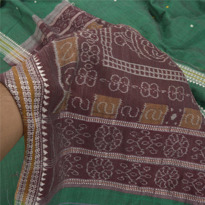 Sanskriti Vintage Rare Sambalpuri Ikat Sarees Handwoven Pure Cotton Sari Sustainable Fabric