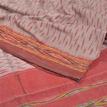 Load image into Gallery viewer, Sanskriti Vintage Pochampally Hand Woven Pink Ikat Sarees Pure Silk Sari Fabric
