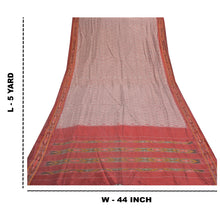 Load image into Gallery viewer, Sanskriti Vintage Pochampally Hand Woven Pink Ikat Sarees Pure Silk Sari Fabric
