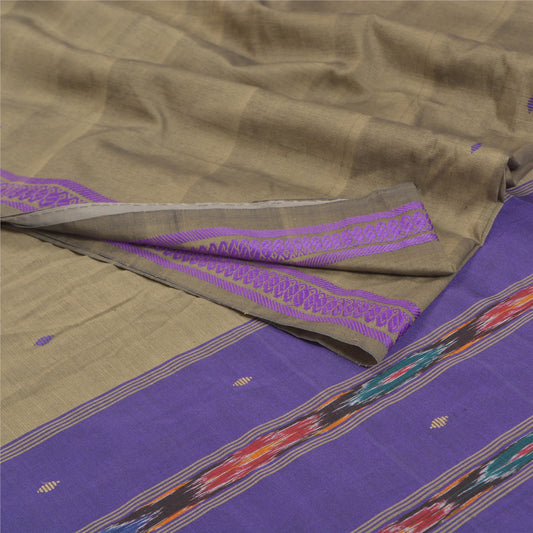Sanskriti Vintage Pochampally Håndvævet Ikat Sarees Ren Bomuld Sari Bæredygtigt stof