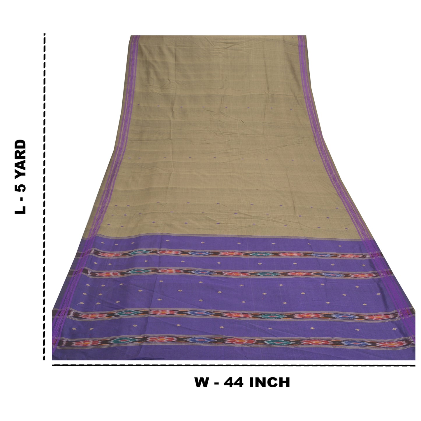 Sanskriti Vintage Pochampally Håndvævet Ikat Sarees Ren Bomuld Sari Bæredygtigt stof
