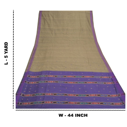 Sanskriti Vintage Pochampally Håndvævet Ikat Sarees Ren Bomuld Sari Bæredygtigt stof