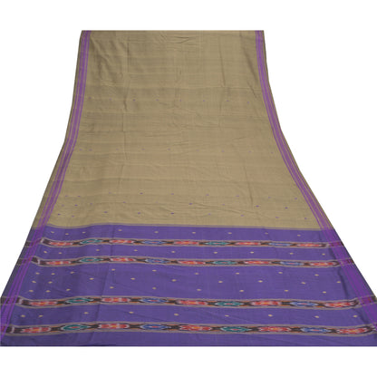 Sanskriti Vintage Pochampally Håndvævet Ikat Sarees Ren Bomuld Sari Bæredygtigt stof