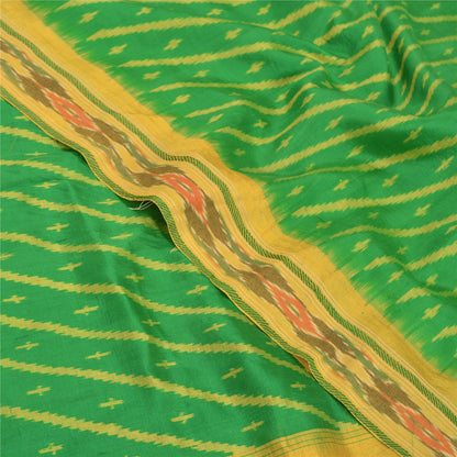 Sanskriti Vintage Pochampally Håndvævet Ikat Sarees Pure Silk Sari Craft Bæredygtigt stof