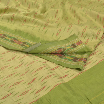 Sanskriti Vintage Pochampally Håndvævet Ikat Sarees Pure Silk Sari Craft Bæredygtigt stof