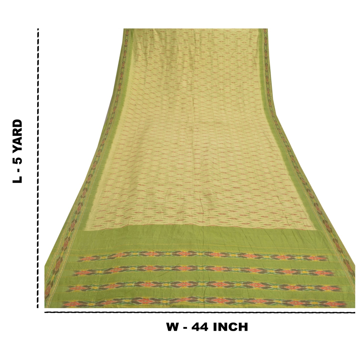 Sanskriti Vintage Pochampally Håndvævet Ikat Sarees Pure Silk Sari Craft Bæredygtigt stof