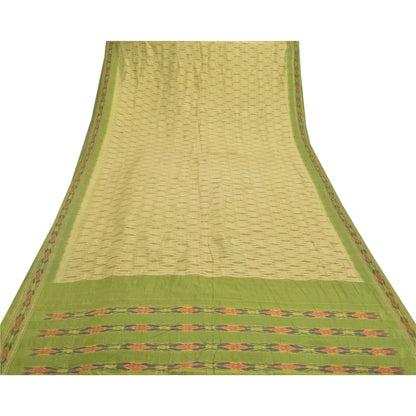 Sanskriti Vintage Pochampally Håndvævet Ikat Sarees Pure Silk Sari Craft Bæredygtigt stof