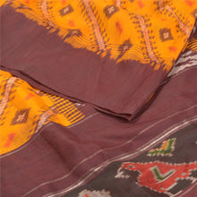 Load image into Gallery viewer, Sanskriti Vintage Yellow Ikat Handwoven Patan Patola Sarees Pure Silk 5 YD Sari
