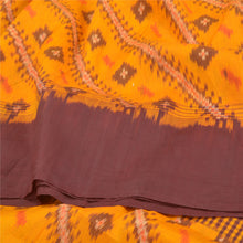 Load image into Gallery viewer, Sanskriti Vintage Yellow Ikat Handwoven Patan Patola Sarees Pure Silk 5 YD Sari
