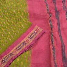 Load image into Gallery viewer, Sanskriti Vintage Pochampally Green Sarees Hand Woven Ikat Pure Silk Sari Fabric
