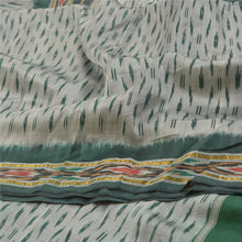 Load image into Gallery viewer, Sanskriti Vintage Pochampally Green Sarees Hand Woven Ikat Pure Silk Sari Fabric
