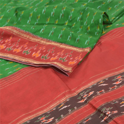 Sanskriti Vintage Pochampally Sarees Hand Woven Ikat Pure Silk Sari Craft Sustainable Fabric
