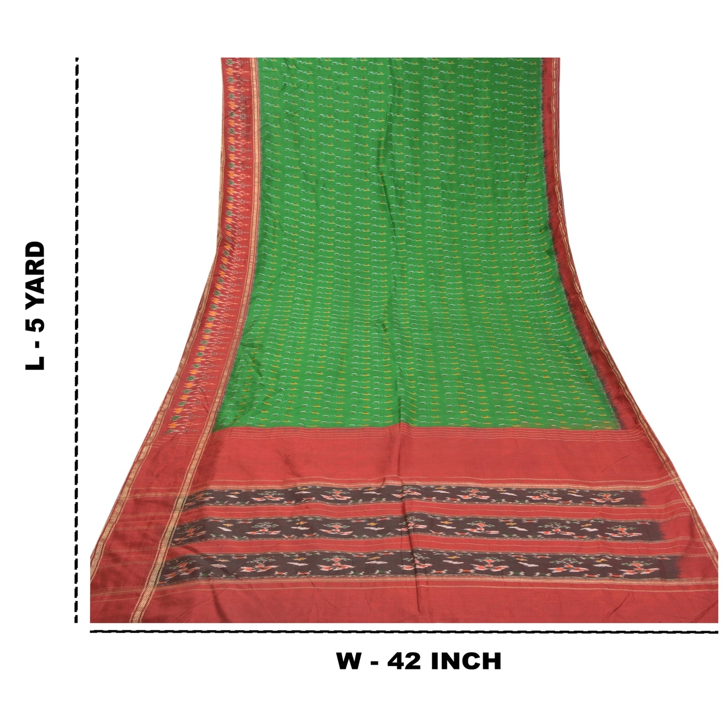 Sanskriti Vintage Pochampally Sarees Hand Woven Ikat Pure Silk Sari Craft Sustainable Fabric