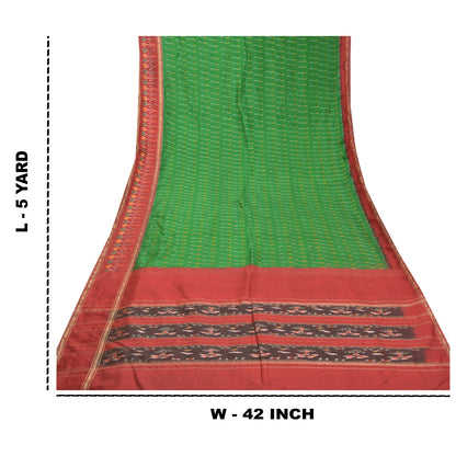 Sanskriti Vintage Pochampally Sarees Hand Woven Ikat Pure Silk Sari Craft Sustainable Fabric