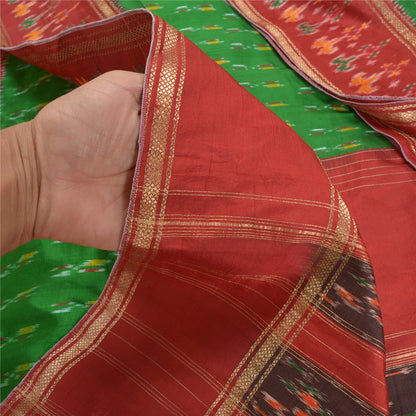 Sanskriti Vintage Pochampally Sarees Hand Woven Ikat Pure Silk Sari Craft Sustainable Fabric