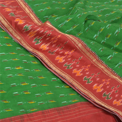 Sanskriti Vintage Pochampally Sarees Hand Woven Ikat Pure Silk Sari Craft Sustainable Fabric