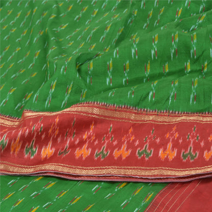 Sanskriti Vintage Pochampally Sarees Hand Woven Ikat Pure Silk Sari Craft Sustainable Fabric