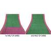 Sanskriti Vintage Pochampally Sarees Green Hand Woven Ikat Pure Silk Sari Sustainable Fabric