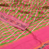 Sanskriti Vintage Pochampally Sarees Pink Hand Woven Ikat Pure Silk Sari Sustainable Fabric