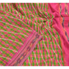 Sanskriti Vintage Pochampally Sarees Pink Hand Woven Ikat Pure Silk Sari Sustainable Fabric