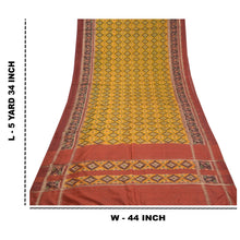 Load image into Gallery viewer, Sanskriti Vintage Sambhalpuri Sarees Yellow HandWoven Ikat Pure Silk Sari Fabric
