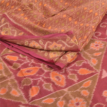 Load image into Gallery viewer, Sanskriti Vintage Brown Sambhalpuri Handwoven Ikat Sarees Pure Silk Sari Fabric

