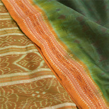 Load image into Gallery viewer, Sanskriti Vintage Green Sambhalpuri Handwoven Ikat Sarees Pure Silk Sari Fabric

