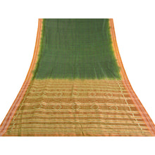 Load image into Gallery viewer, Sanskriti Vintage Green Sambhalpuri Handwoven Ikat Sarees Pure Silk Sari Fabric
