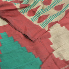 Load image into Gallery viewer, Sanskriti Vintage Cream Sambhalpuri Handwoven Ikat Saree Pure Silk Sari Fabric
