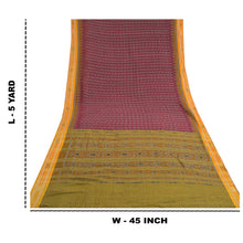 Load image into Gallery viewer, Sanskriti Vintage Purple Hand Woven Ikat Saree Pure Cotton Sari 5yd Craft Fabric
