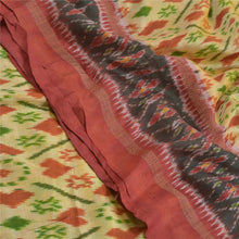 Load image into Gallery viewer, Sanskriti Vintage Beige Sambhalpuri Hand Woven Ikat Saree Pure Silk Sari Fabric
