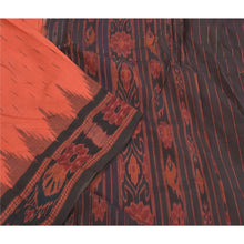 Load image into Gallery viewer, Sanskriti Vintage Saree Orange Odisha Hand Woven Ikat Pure Cotton Sari Fabric
