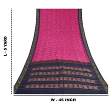 Load image into Gallery viewer, Sanskriti Vintage Saree Pink Pochampally Hand Woven Ikat Pure Silk Sari Fabric
