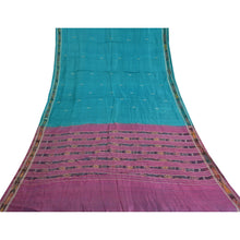 Load image into Gallery viewer, Sanskriti Vintage Saree Blue Odisha Hand Woven Ikat Pure Silk Sari 5yd Fabric
