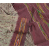 Sanskriti Vintage Saree Cream Pochampally Hand Woven Ikat Pure Silk Sari Sustainable Fabric