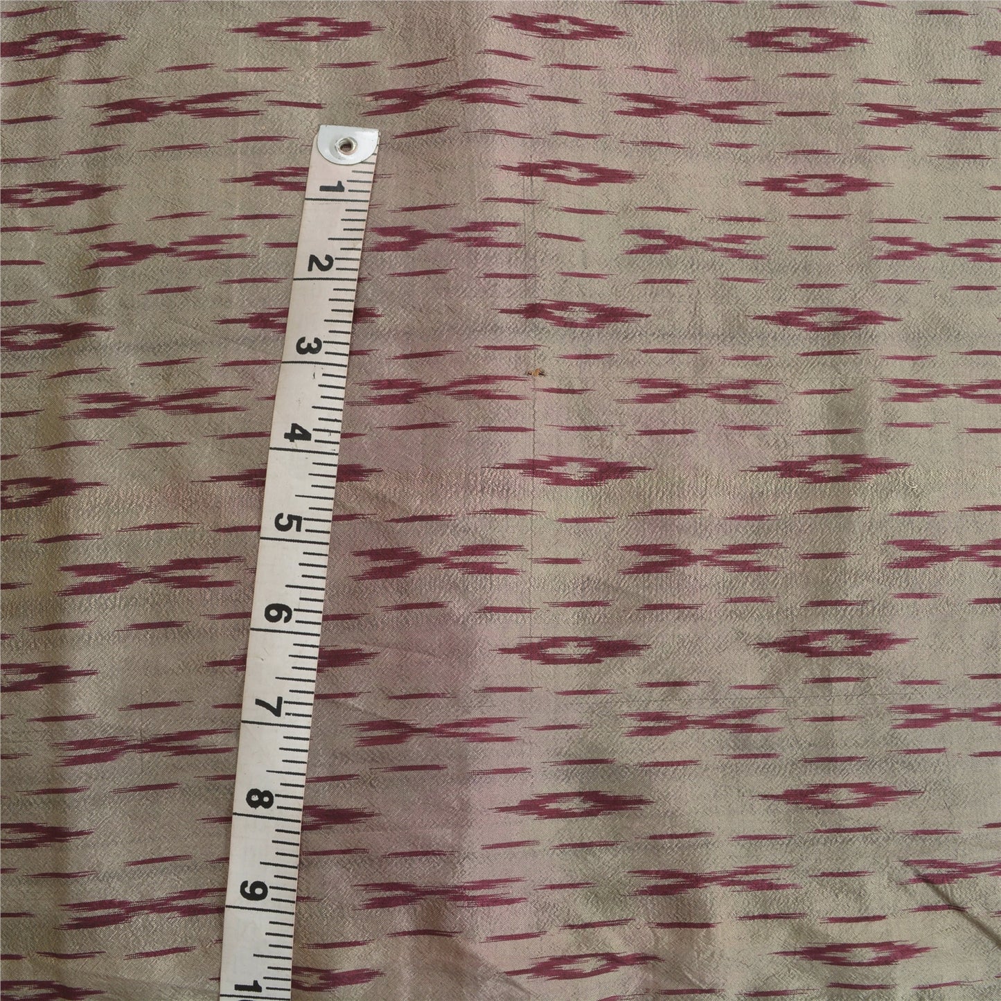 Sanskriti Vintage Saree Cream Pochampally Hand Woven Ikat Pure Silk Sari Sustainable Fabric