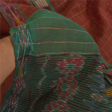 Load image into Gallery viewer, Sanskriti Vintage Saree Dark Red Odisha Hand Woven Ikat Pure Cotton Sari Fabric
