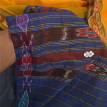 Load image into Gallery viewer, Sanskriti Vintage Saree Yellow Odisha Hand Woven Ikat Pure Cotton Sari Fabric
