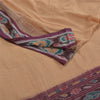 Sanskriti Vintage Saree Peach Odisha Hand Woven Ikat Pure Cotton Sari 5yd Sustainable Fabric