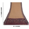 Sanskriti Vintage Saree Peach Odisha Hand Woven Ikat Pure Cotton Sari 5yd Sustainable Fabric