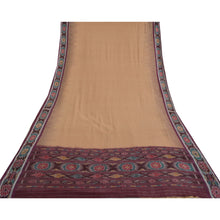 Load image into Gallery viewer, Sanskriti Vintage Saree Peach Odisha Hand Woven Ikat Pure Cotton Sari 5yd Fabric

