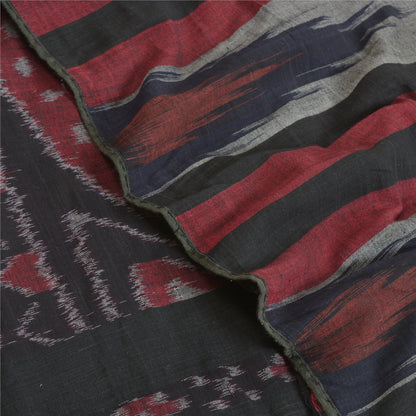 Sanskriti Vintage Saree Multi Odisha Hand Woven Ikat Pure Cotton Sari 5yd Sustainable Fabric
