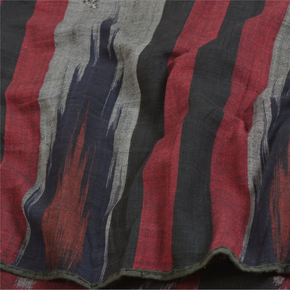 Sanskriti Vintage Saree Multi Odisha Hand Woven Ikat Pure Cotton Sari 5yd Sustainable Fabric